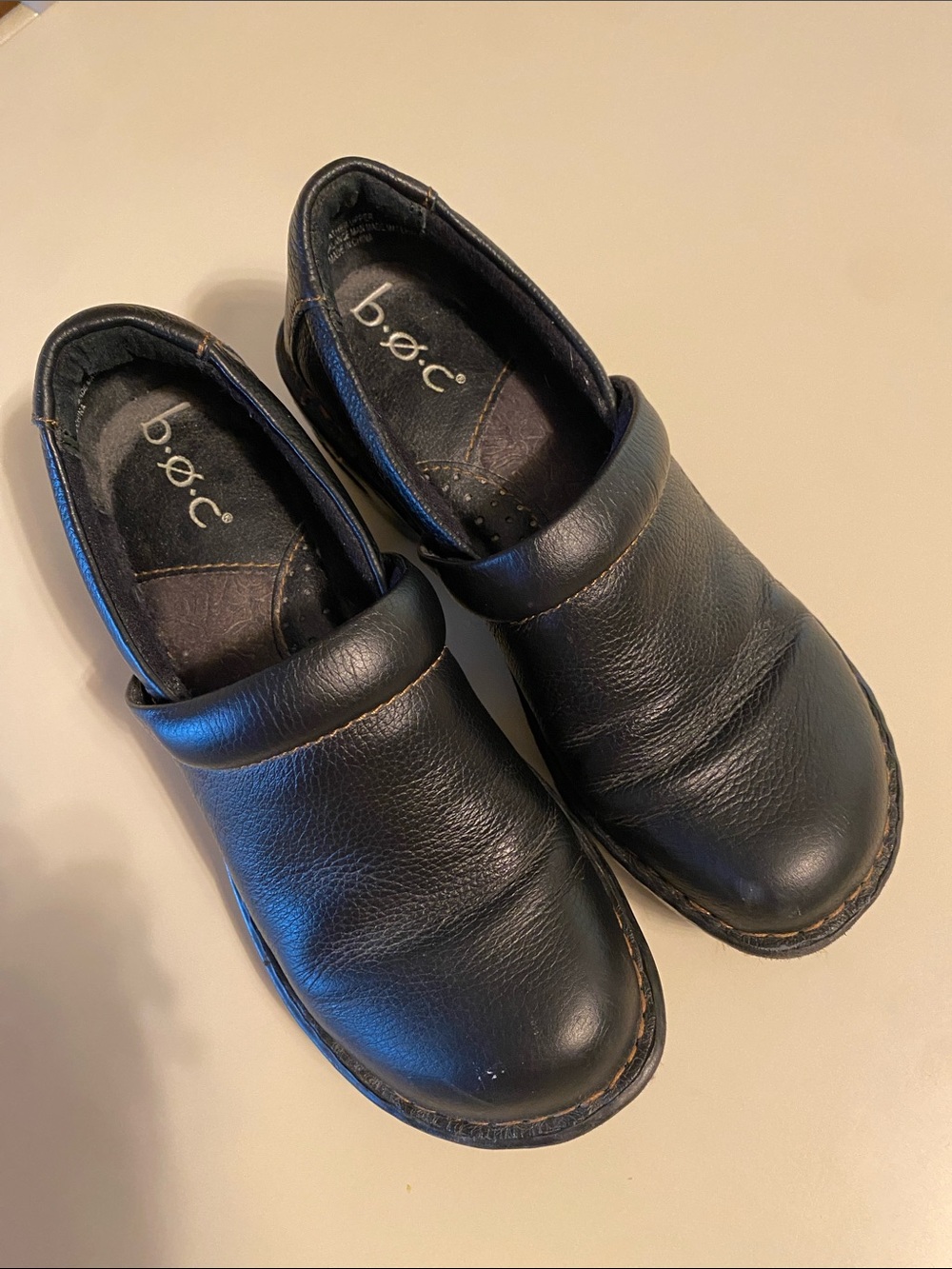 b.o.c. Kids Black Slip-On Leather Dress Shoes 6M